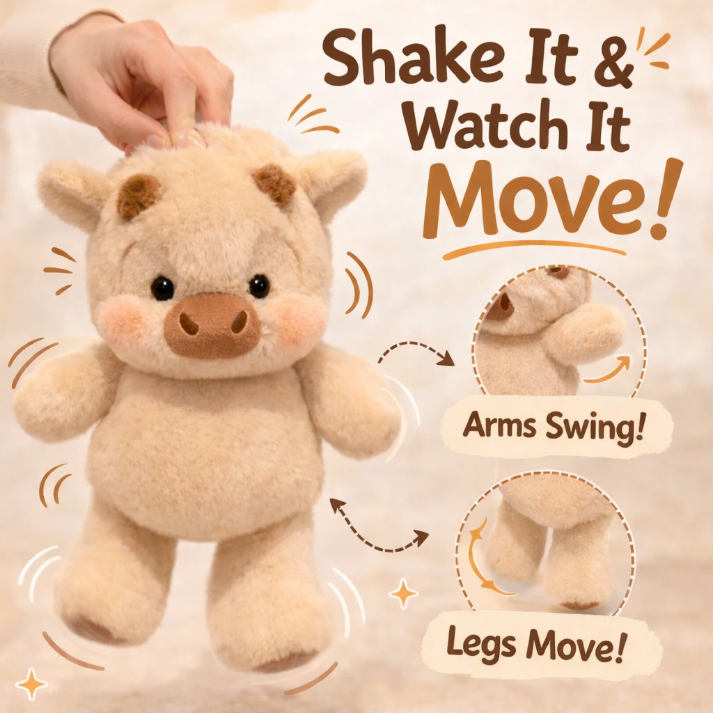 Peluche Mucca Highland che Corre